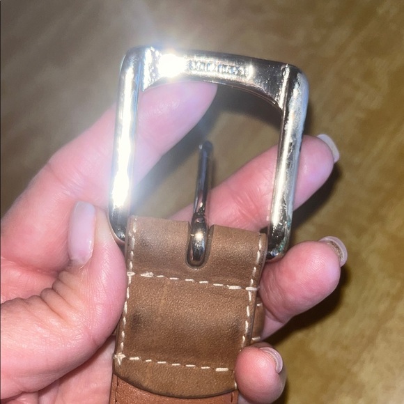 Ping Tan Leather Men's Belt size 38 preowned solid brass buckle - Picture 3 of 7